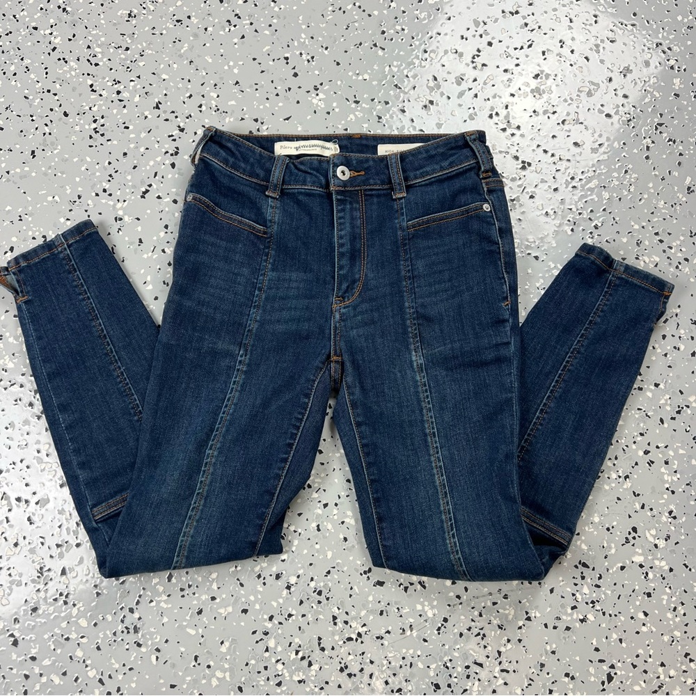 Pilcro and the Letterpress Dark Blue High Rise Skinny Jean Leggings size 27